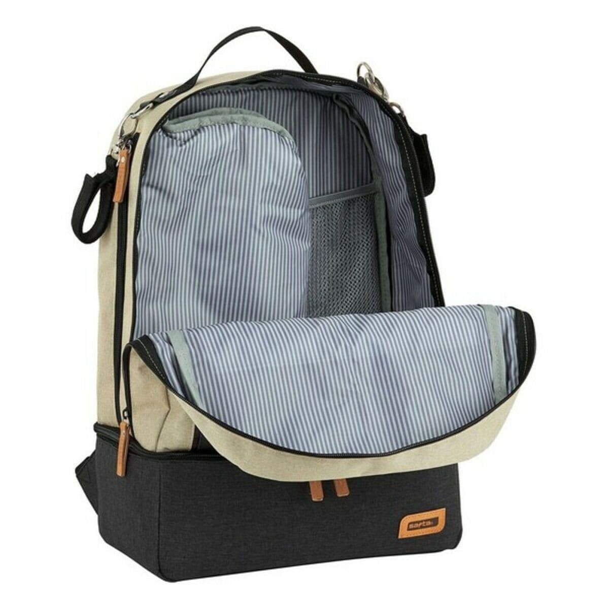 Sporttasche mit Schuhhalterung Safta M883 Beige Dunkelgrau 15 L - Thumbnail 5