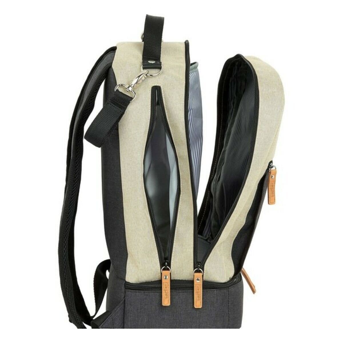 Sporttasche mit Schuhhalterung Safta M883 Beige Dunkelgrau 15 L - Thumbnail 6