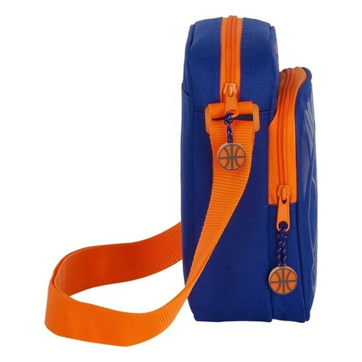 Schultertasche Valencia Basket M672 Blau Orange 16 x 22 x 6 cm - Thumbnail 4