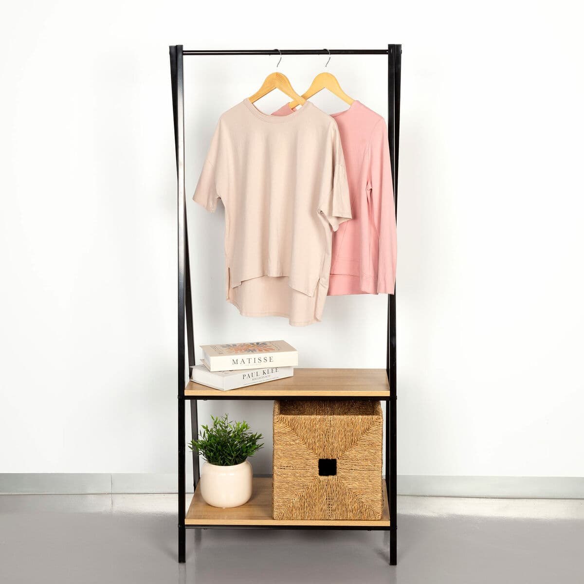 Garderobe mit Einlegeboden Aktive Schwarz Stahl (Restauriert A) - Thumbnail 2