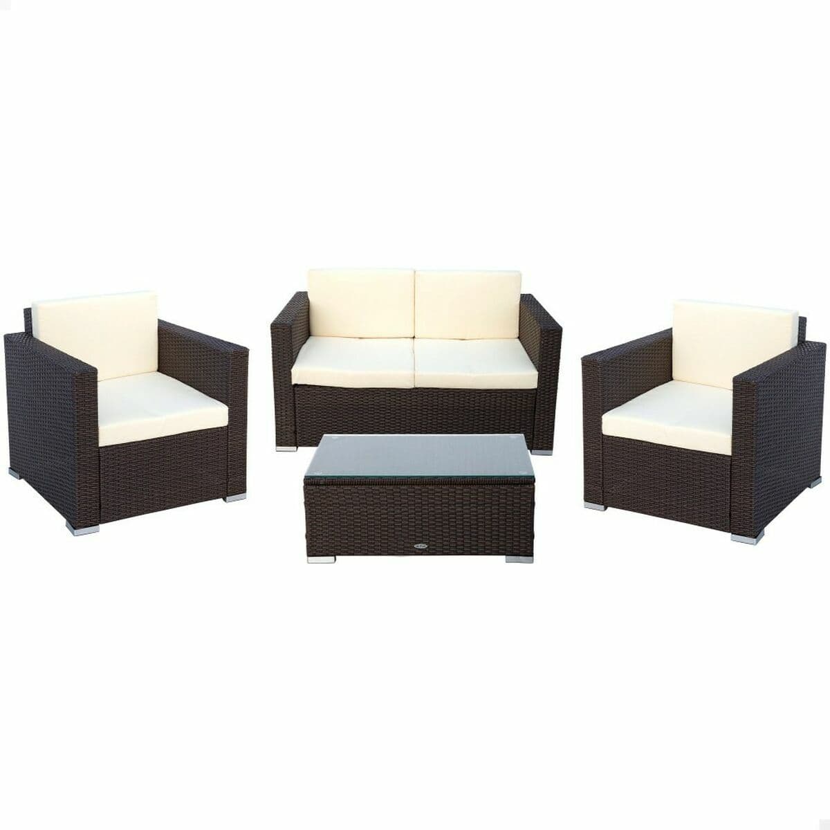 Gartenmöbel Aktive Schwarz Creme 128 x 72 cm — Bild 1