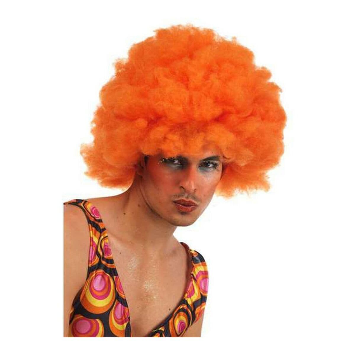 Perücke mit lockigem Haar Bunt Orange - Thumbnail 2