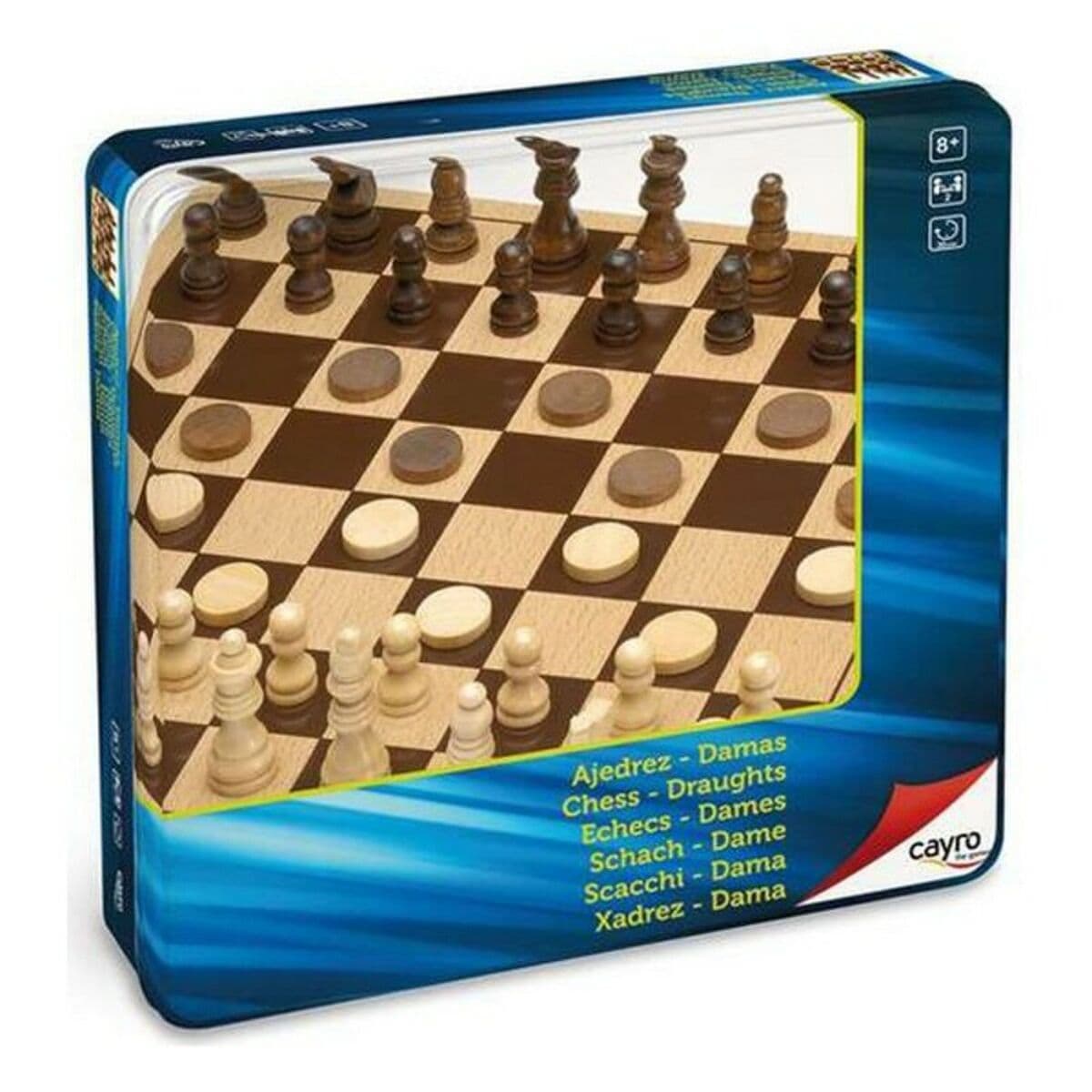 Schach- und Dame-Brett Cayro 751 Holz - Thumbnail 3