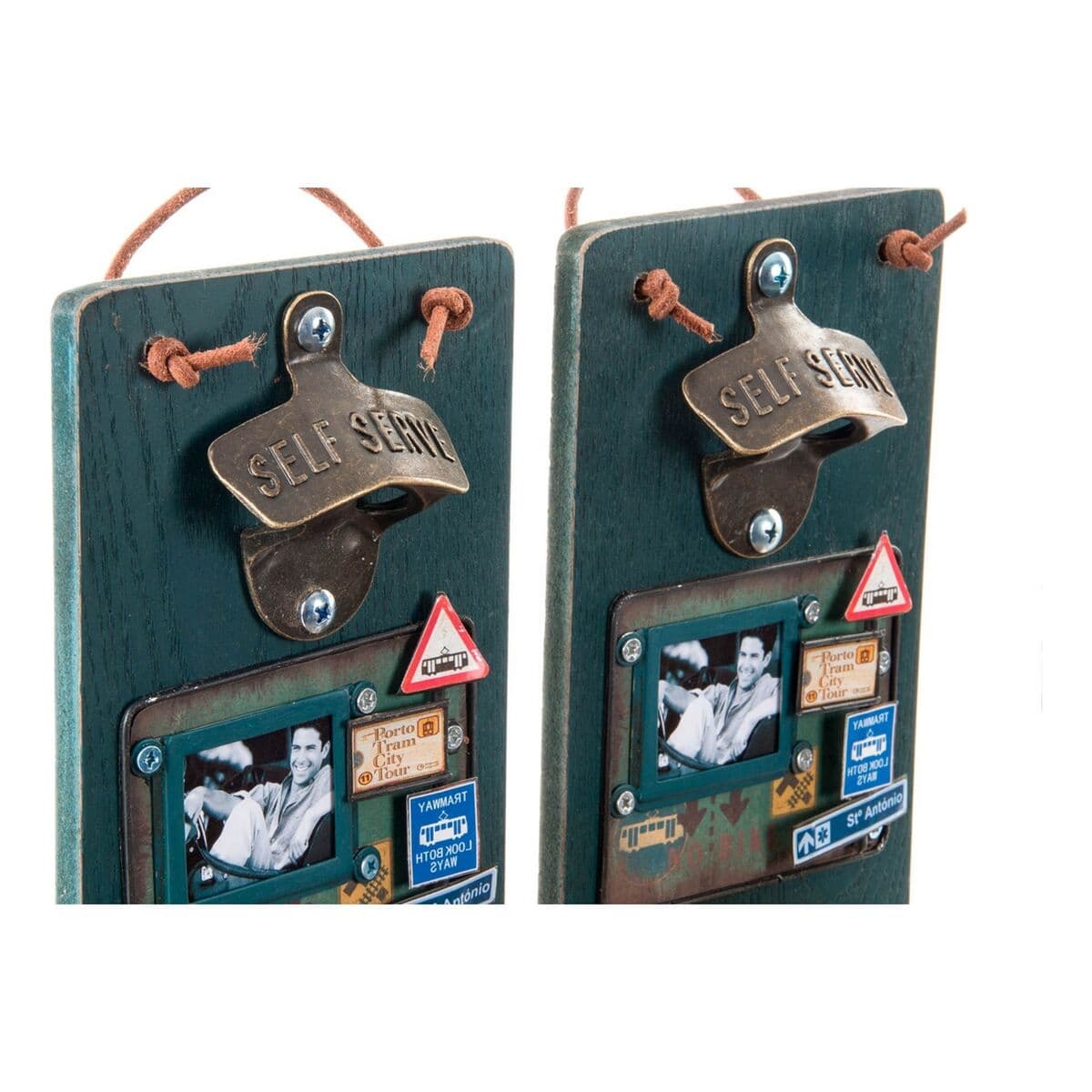 Flaschenöffner DKD Home Decor Self Serve Holz Metall (2 pcs) (26 x 12 x 9 cm) - Thumbnail 2