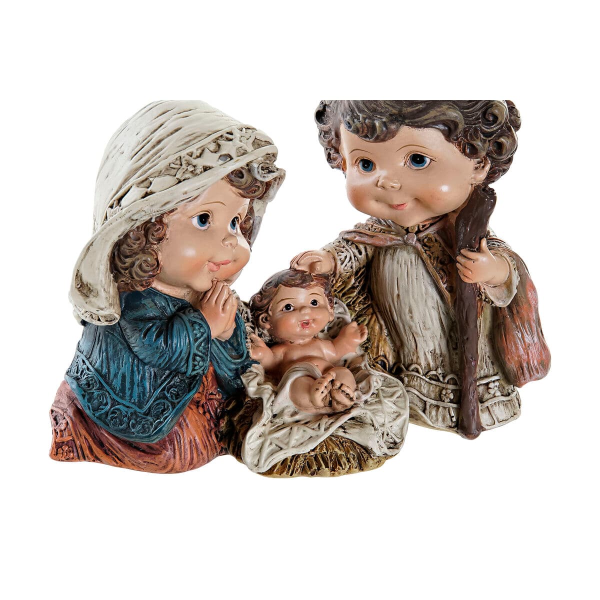 Weihnachtskrippe DKD Home Decor Harz Bunt (16 x 9 x 12 cm) (2 Stück) - Thumbnail 2