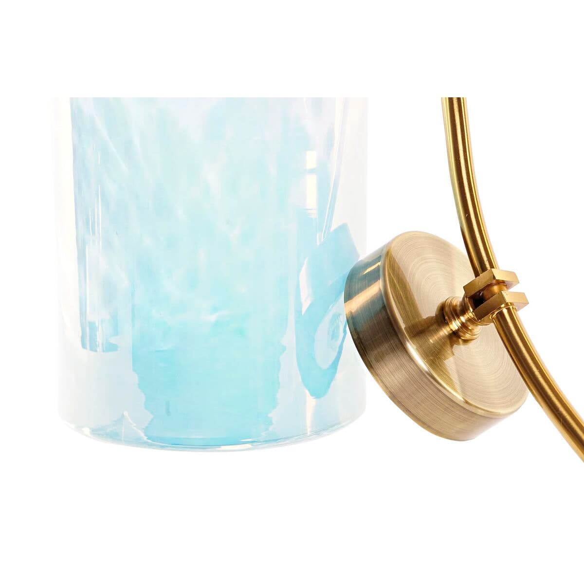 Vase DKD Home Decor Blau Gold Metall Kristall Mediterraner 19 x 15 x 33 cm - Thumbnail 3