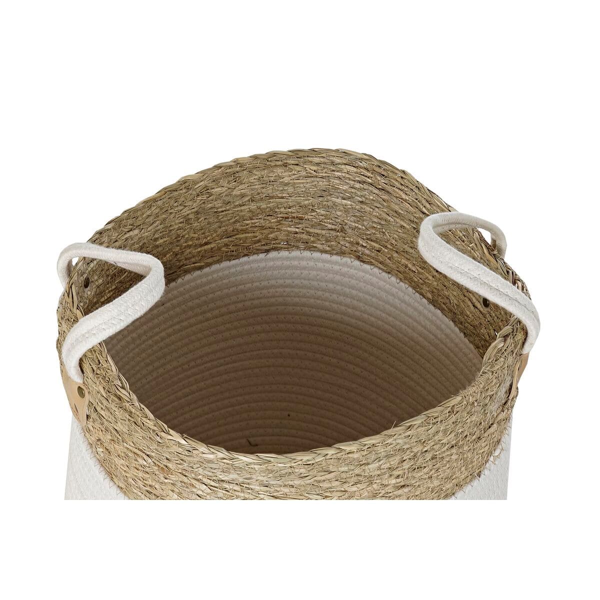 Korb-Set DKD Home Decor Weiß Braun Naturfaser 41 x 41 x 52,5 cm - Thumbnail 3