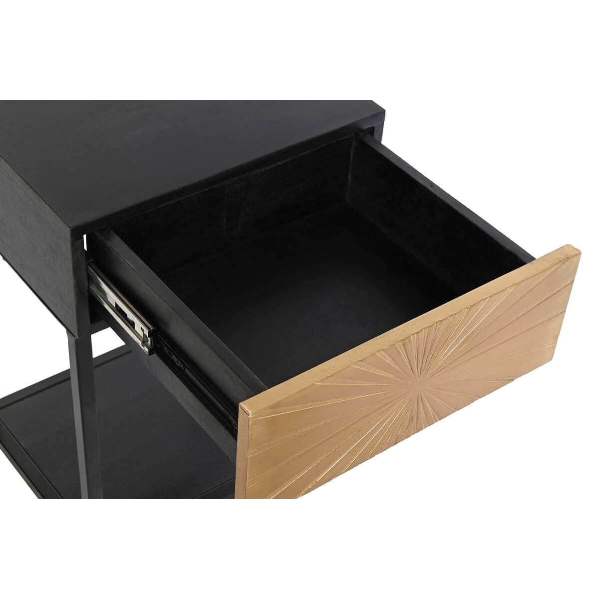Nachttisch DKD Home Decor Gold 35 x 40 x 55 cm Schwarz Metall Holz - Thumbnail 4