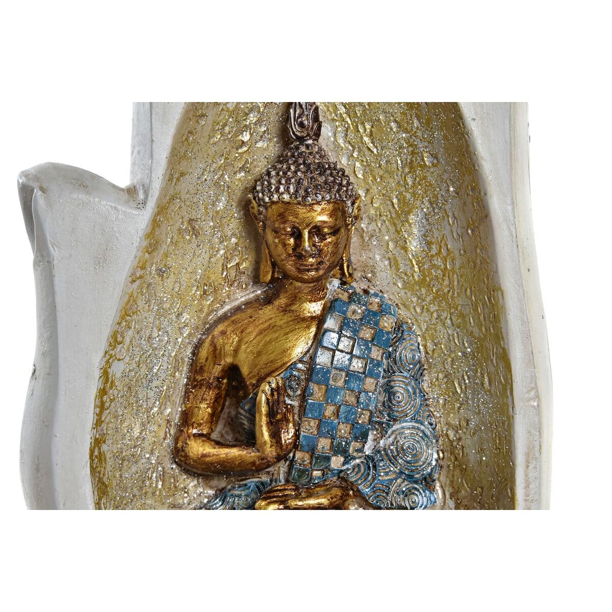 Deko-Figur DKD Home Decor Antiker Finish Grau Gold Buddha Harz Orientalisch (10 x 7,2 x 20,9 cm) (2 Stück) - Thumbnail 3