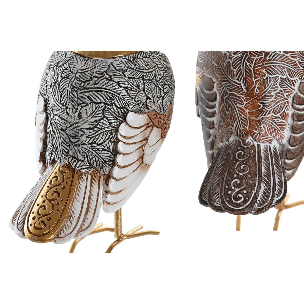 Deko-Figur DKD Home Decor Beige Weiß Harz Fugl Moderne (12,5 x 7 x 16 cm) (2 Stück) - Thumbnail 2