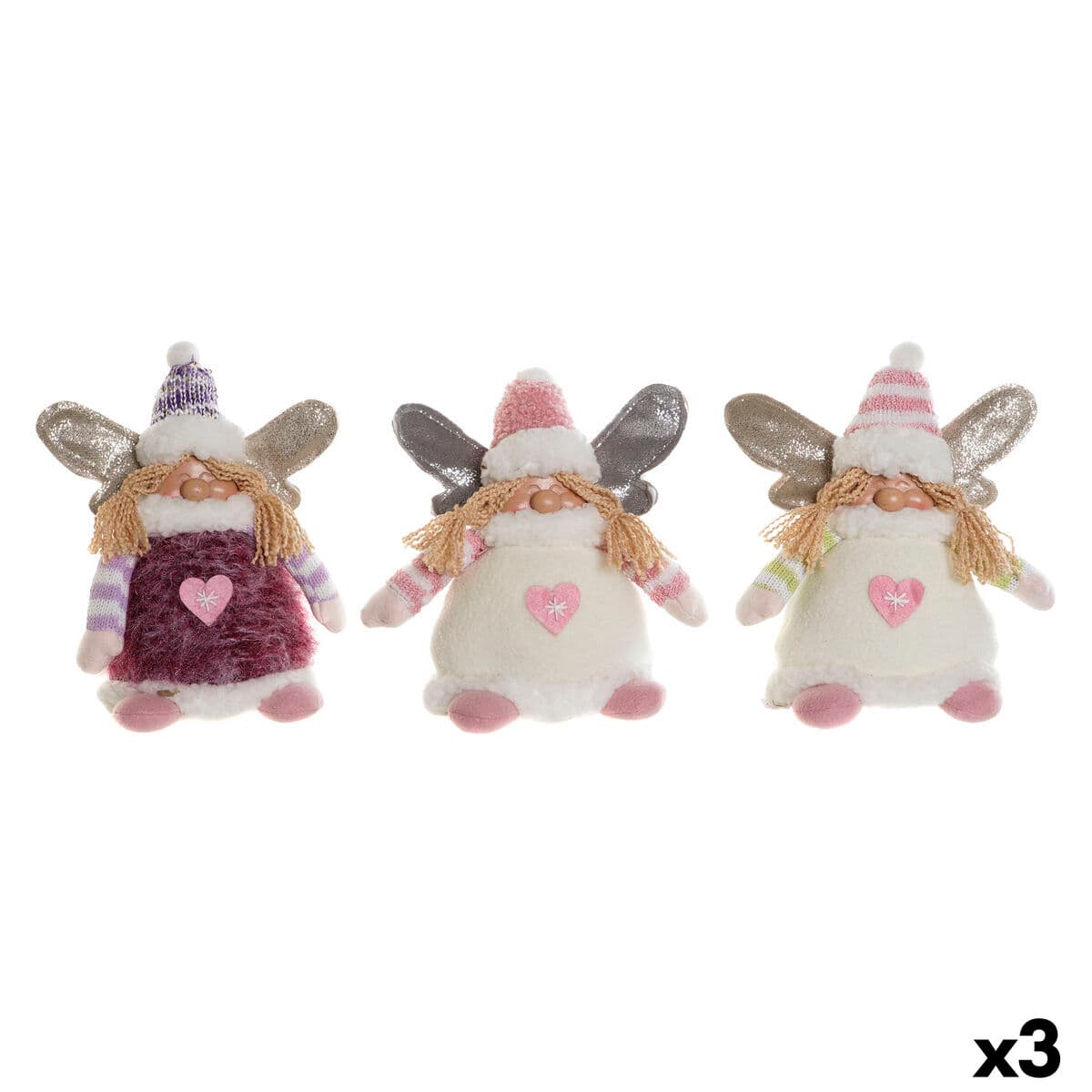 Weihnachtsschmuck DKD Home Decor Bunt Elf 13 x 10 x 18 cm (3 Stück) — Bild 1