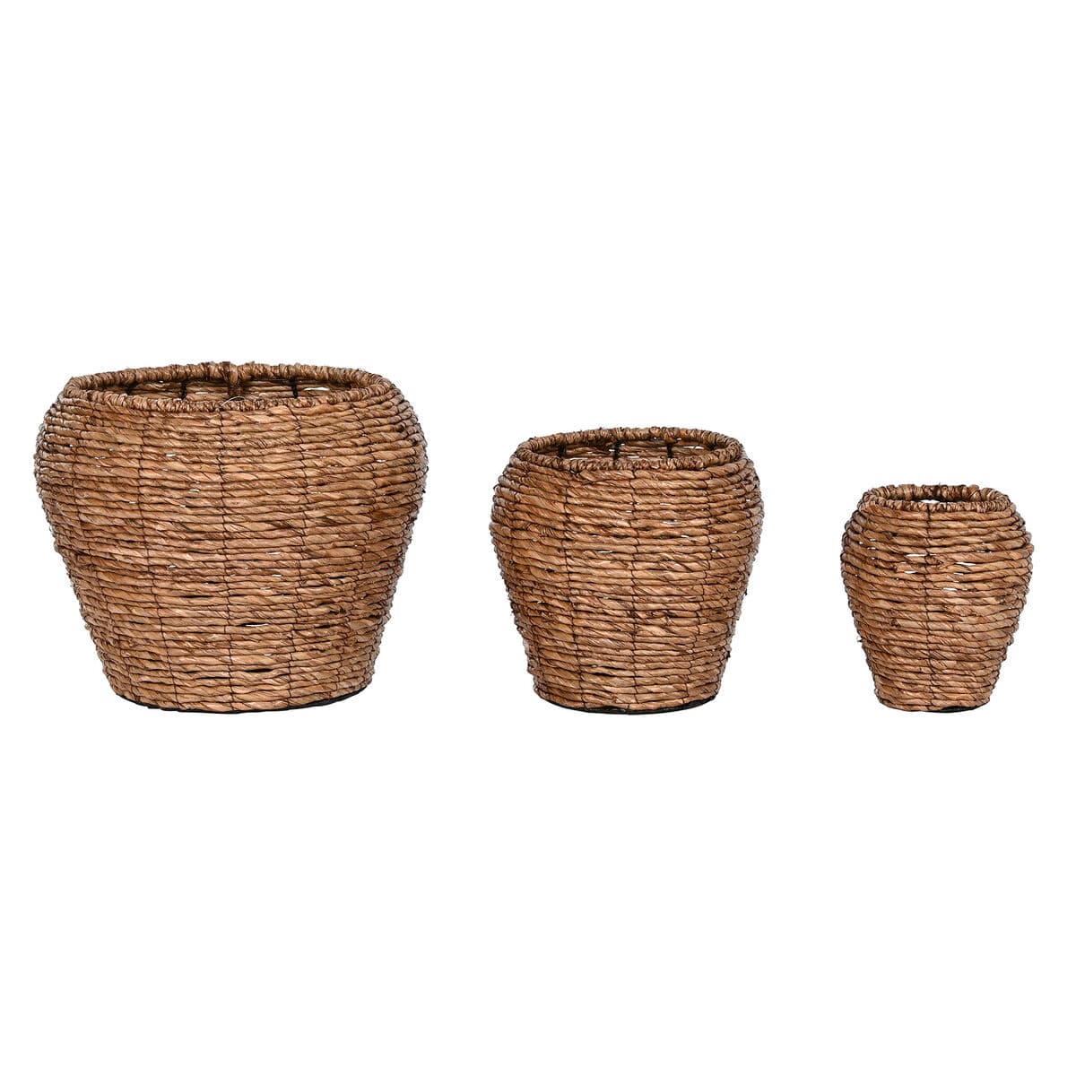 Satz Blumentöpfe Home ESPRIT Braun Metall Faser 41 x 41 x 32 cm — Bild 1
