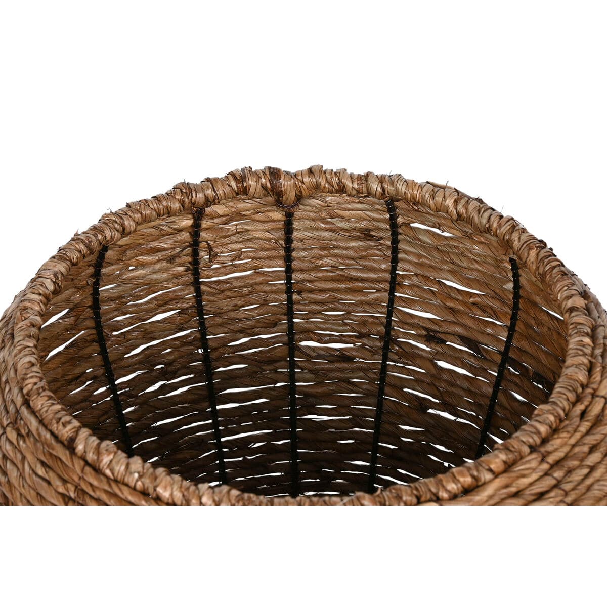 Satz Blumentöpfe Home ESPRIT Braun Metall Faser 41 x 41 x 32 cm - Thumbnail 2