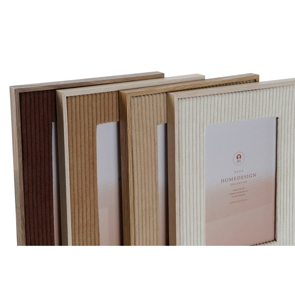 Fotorahmen Home ESPRIT Weiß Braun Beige Hellbraun Samt Kristall Moderne 16 x 2 x 21 cm (4 Stück) - Thumbnail 2