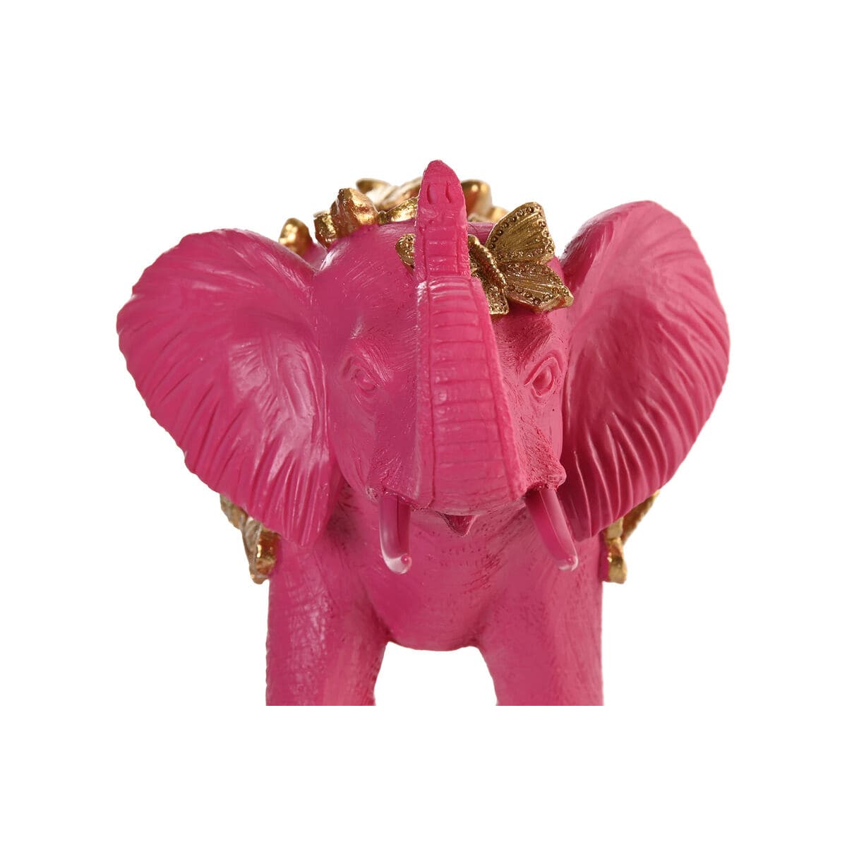 Deko-Figur Home ESPRIT Gold Pink Elefant 26 x 13,5 x 19 cm - Thumbnail 2