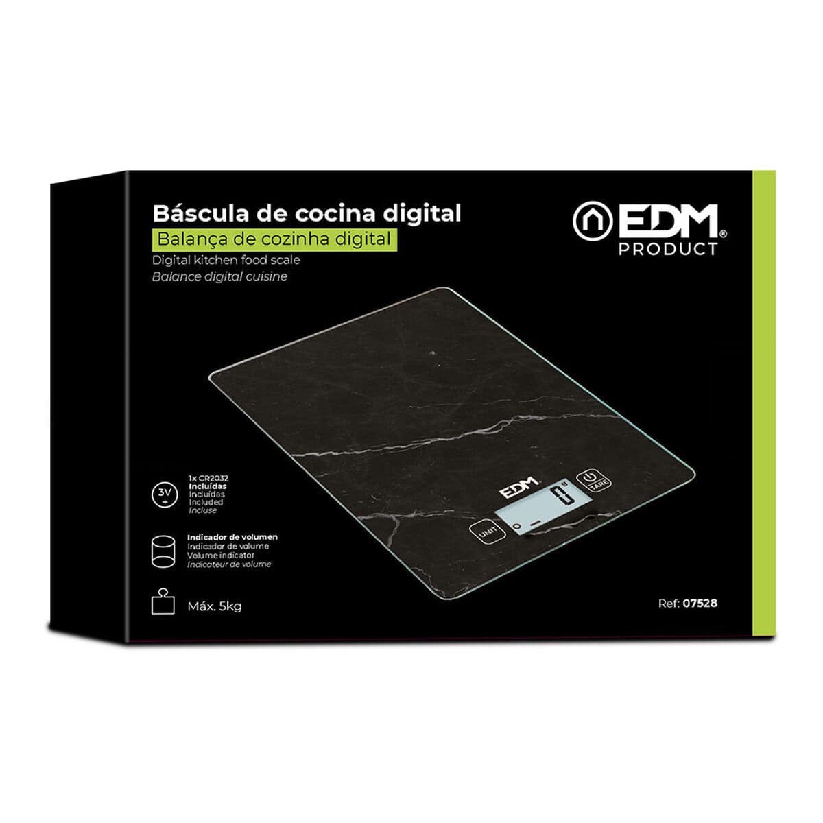 Küchenwaage EDM 07528 Schwarz 5 kg - Thumbnail 4