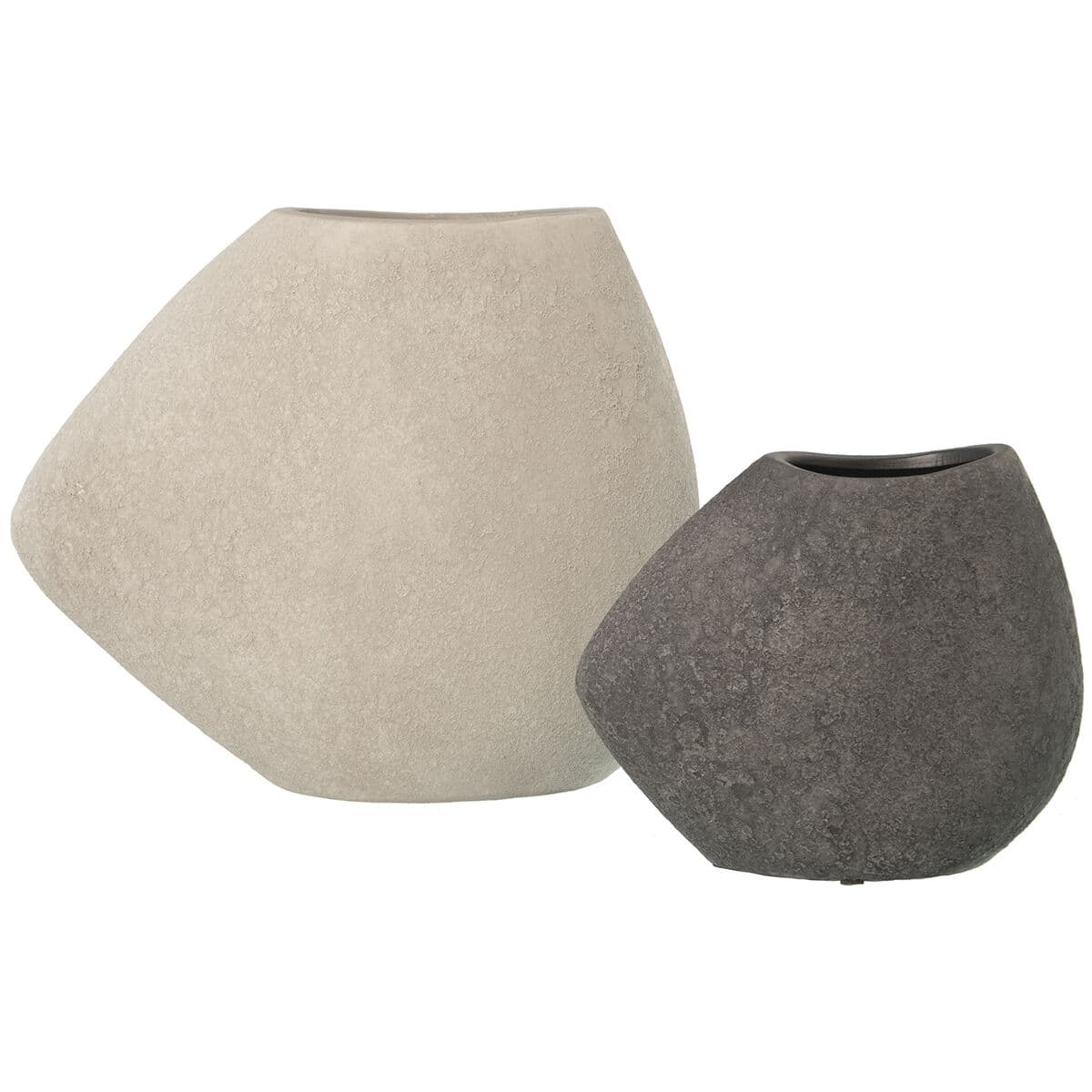 Set von 2 Vasen Alexandra House Living Weiß Grau aus Keramik 22 x 20 x 13 cm — Bild 1