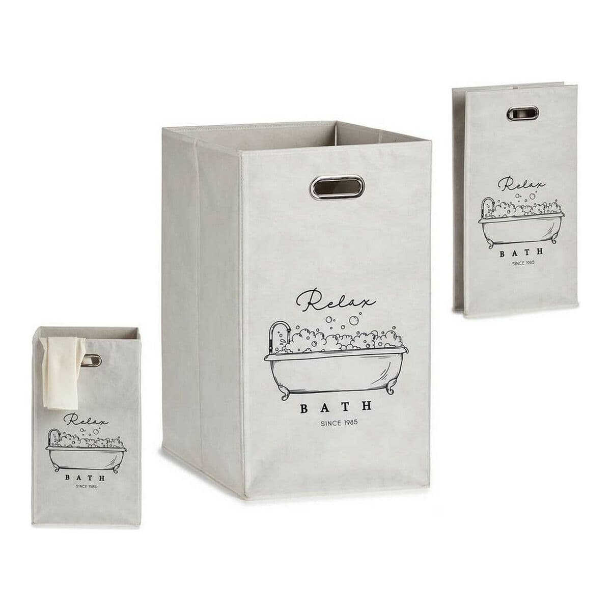 Mehrzweckkorb Berilo Relax Bath Weiß Pappe 60 L 35 x 57 x 35 cm Biegsam - Thumbnail 2
