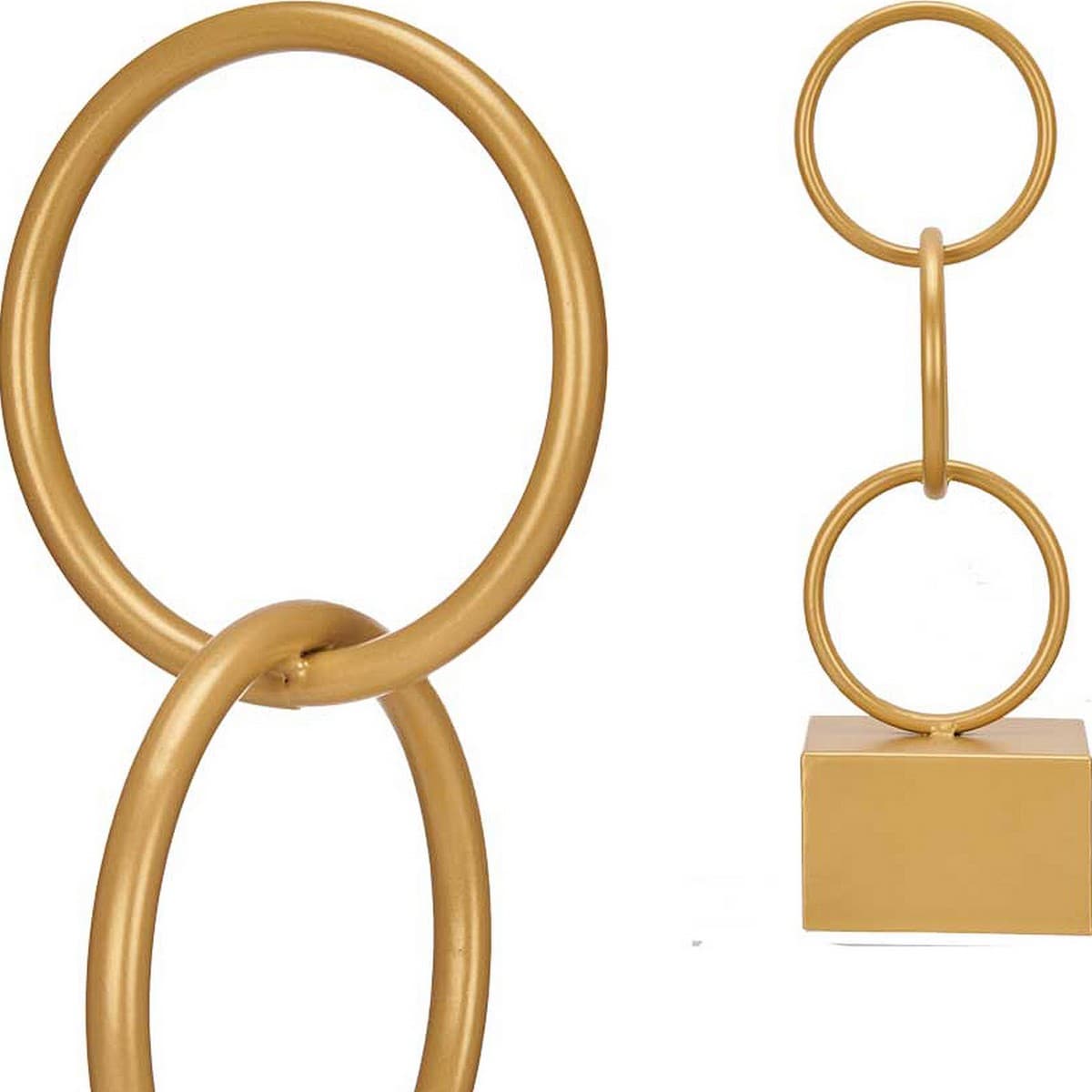 Deko-Figur Gift Decor Gold Ringe 12,5 x 40,5 x 12,5 cm - Thumbnail 2