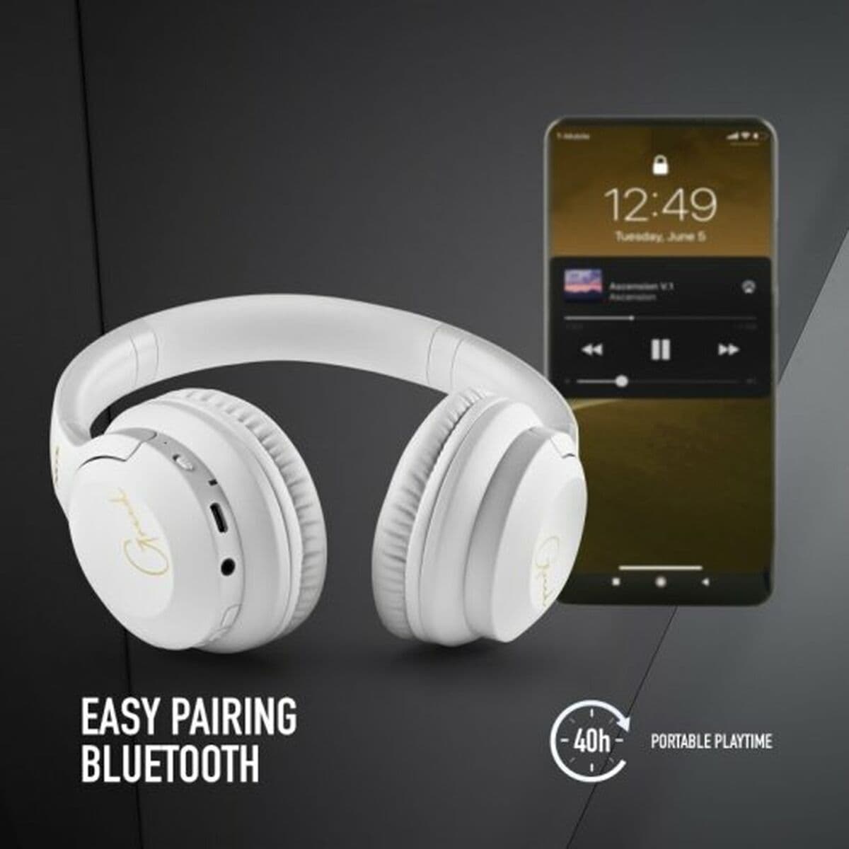 Bluetooth Kopfhörer mit Mikrofon NGS ARTICA GREED Weiß Schwarz (Restauriert A) - Thumbnail 6
