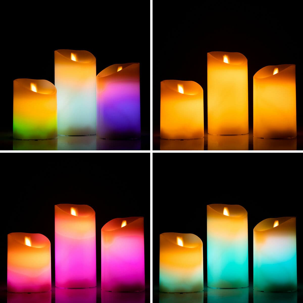 Mehrfarbige LED-Kerzen Flammeneffekt mit Fernbedienung Lendles InnovaGoods Weiß 3 Stück (Restauriert A) - Thumbnail 5