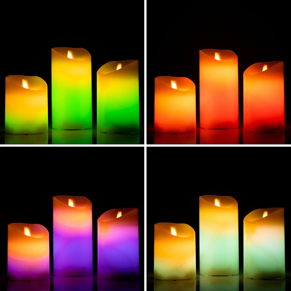 Mehrfarbige LED-Kerzen Flammeneffekt mit Fernbedienung Lendles InnovaGoods Weiß 3 Stück (Restauriert A) - Thumbnail 6