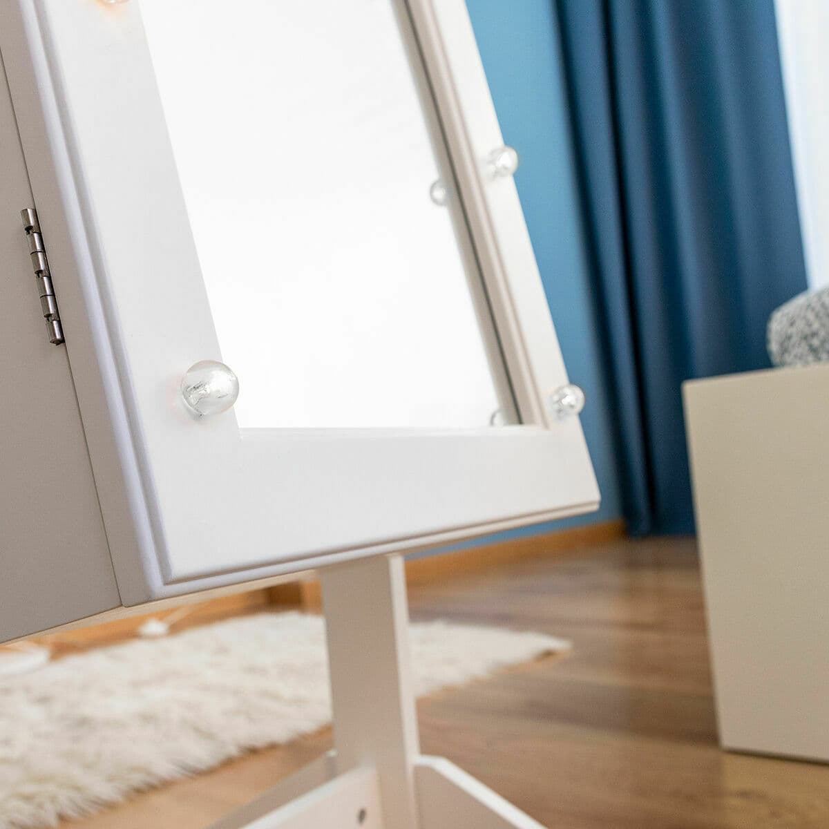 Stand-Schmuckspiegel mit LED InnovaGoods Weiß Holz Kunststoff (Restauriert A) - Thumbnail 7