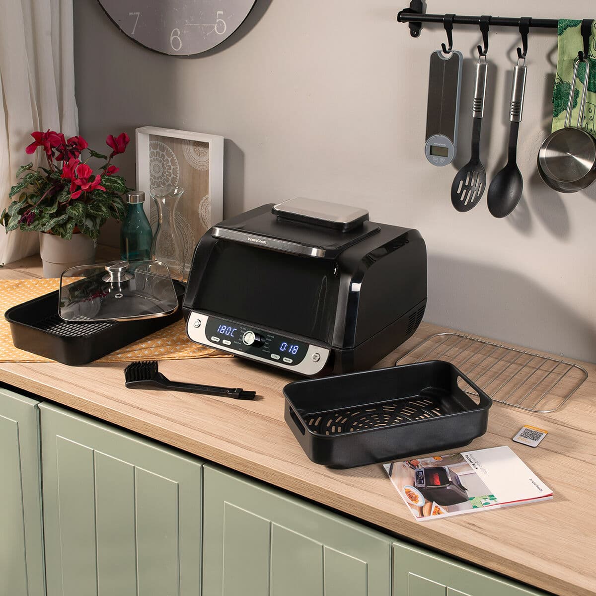 Heißluftfritteuse mit Grill, Zubehör und Rezeptbuch InnovaGoods Fryinn 12-in-1 6000 Schwarz Stahl 3400 W 6 L - Thumbnail 7