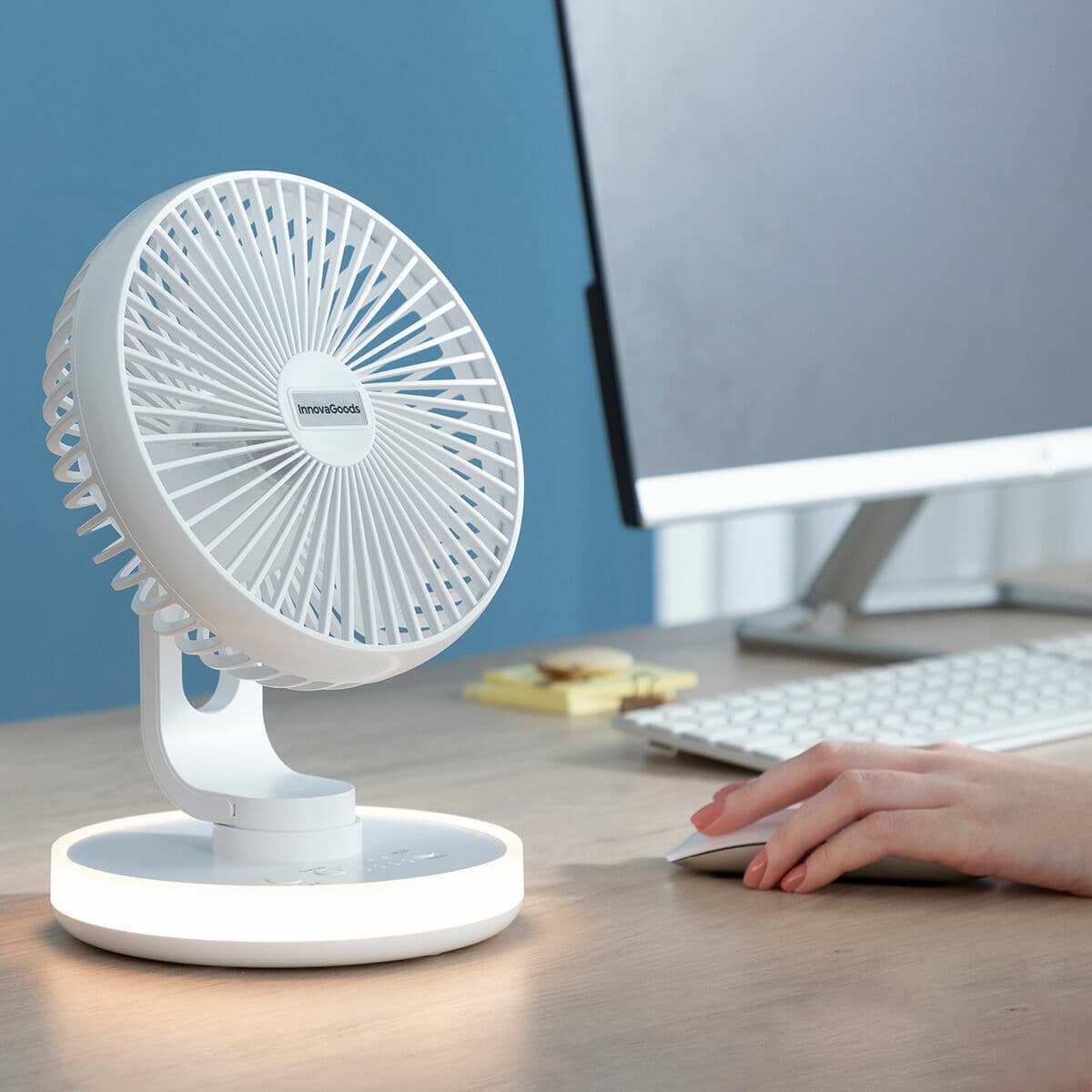 Tischventilator mit Akku und LED FanLed InnovaGoods Ø6,6'' 4000 mAh - Thumbnail 3