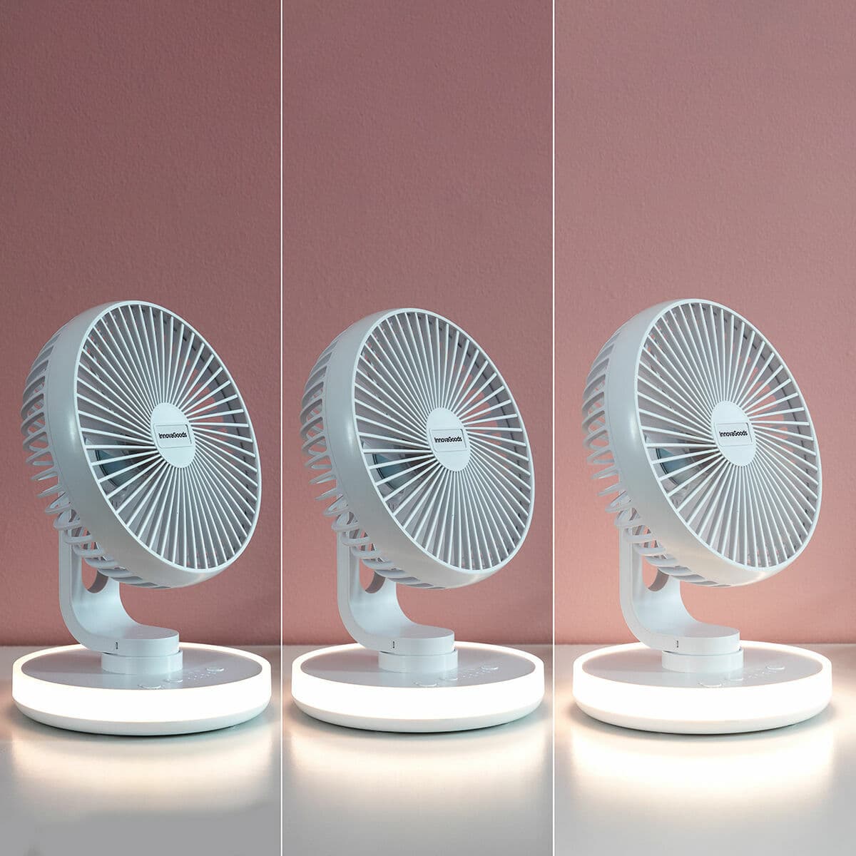 Tischventilator mit Akku und LED FanLed InnovaGoods Ø6,6'' 4000 mAh - Thumbnail 4