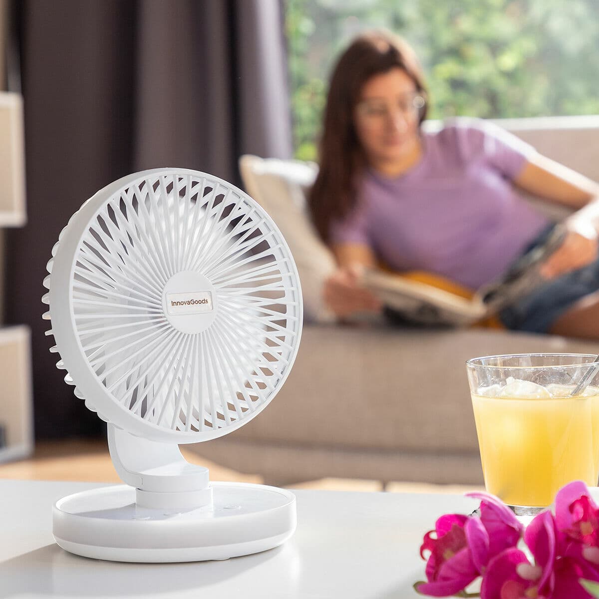 Tischventilator mit Akku und LED FanLed InnovaGoods Ø6,6'' 4000 mAh - Thumbnail 7