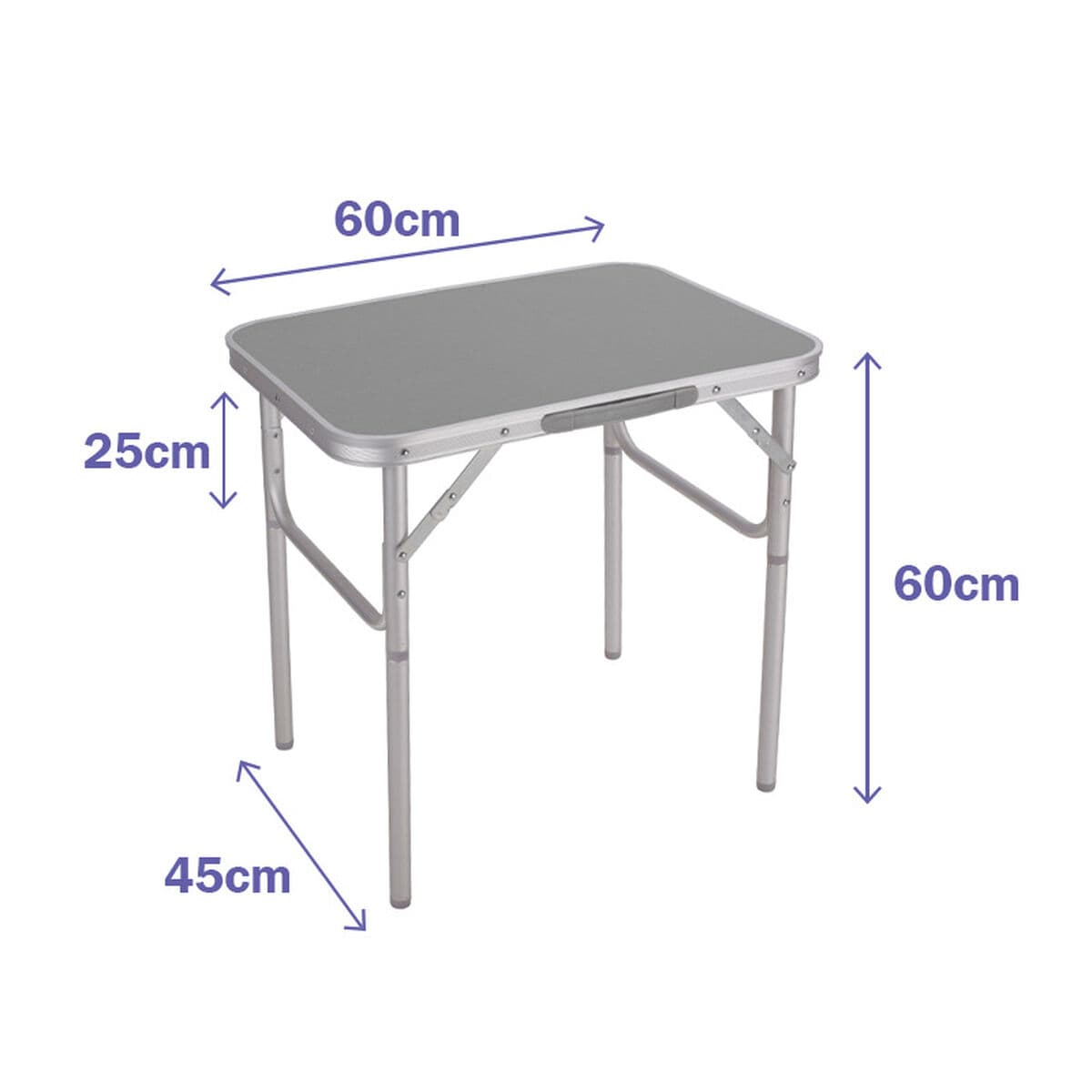 "Marbueno Klappbarer Aluminiumtisch D25 Gemischt Camping und Strand 60X45X25/60 cm 10012" - Thumbnail 4