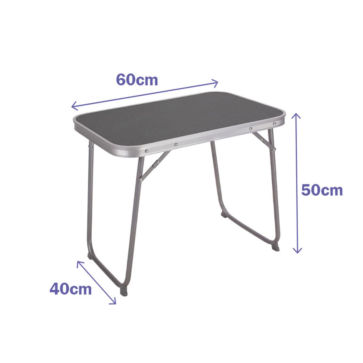 Marbueno Klappbarer Tisch Stahl D16 Sortiert Camping und Strand 60X40X50 cm 10016 - Thumbnail 4