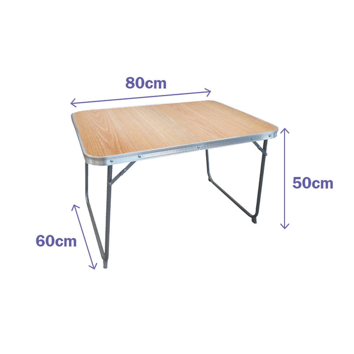 Marbueno Klappbarer Tisch Stahl D16 Sortiert Camping und Strand 80X60X50 cm 10028 - Thumbnail 4