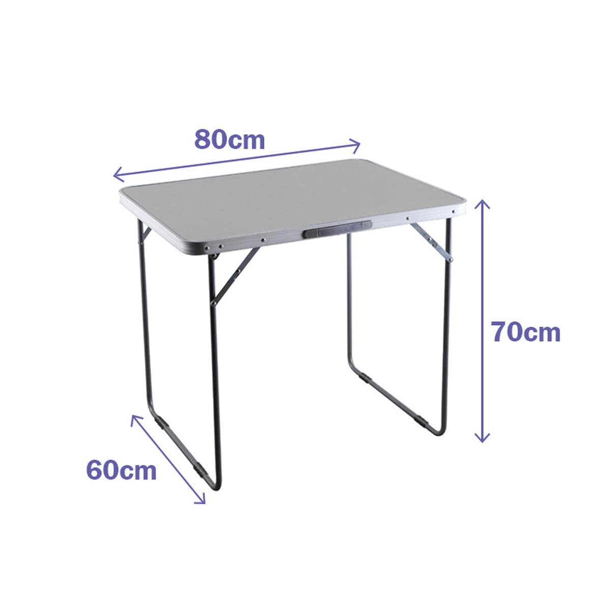 Marbueno Klapptisch Stahl D16 sortiert Camping und Strand 80X60X70 cm 10029 - Thumbnail 4