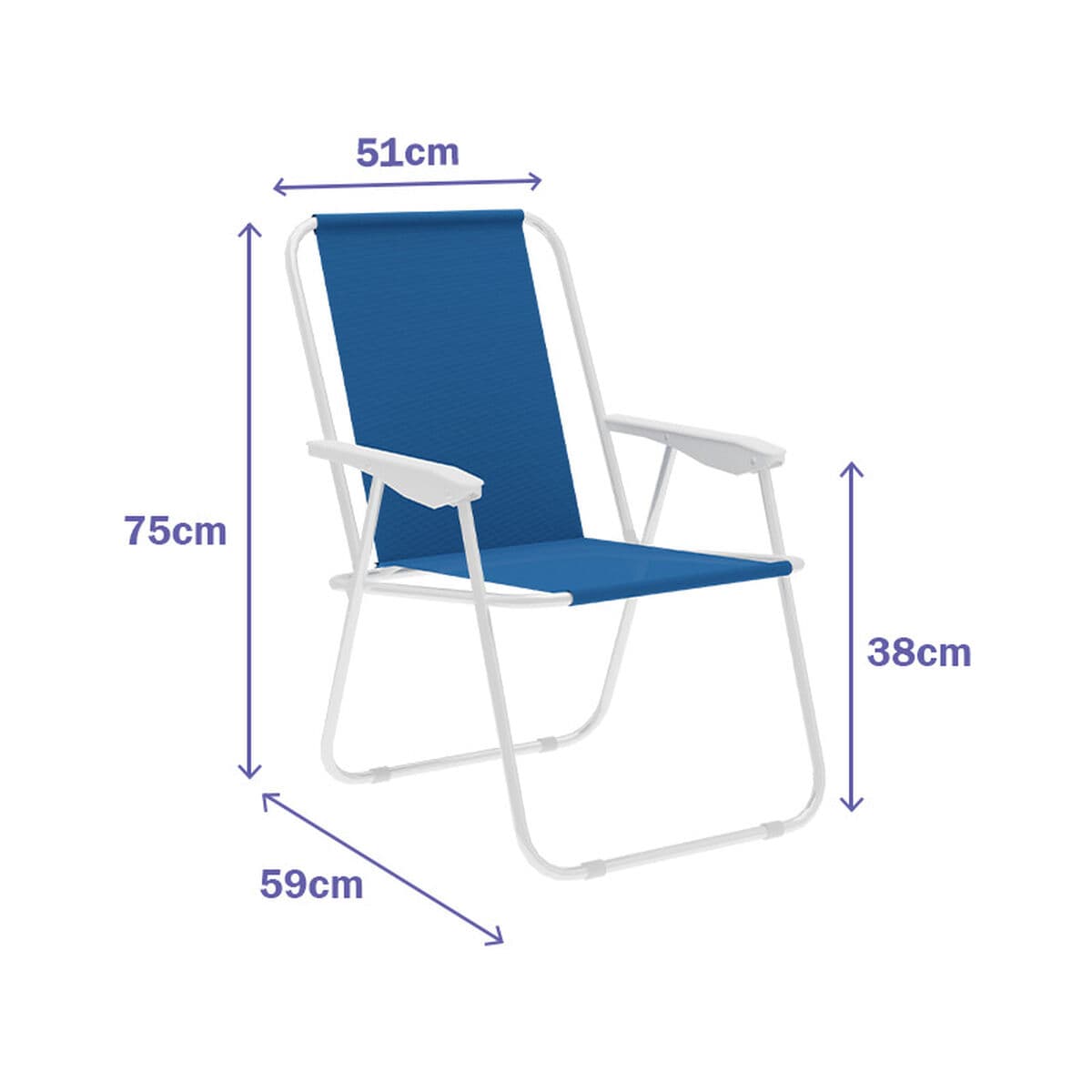 "Marbueno Klappstuhl Stahl Sortierte Strand und Pool 59X51X75 cm 10169" - Thumbnail 5