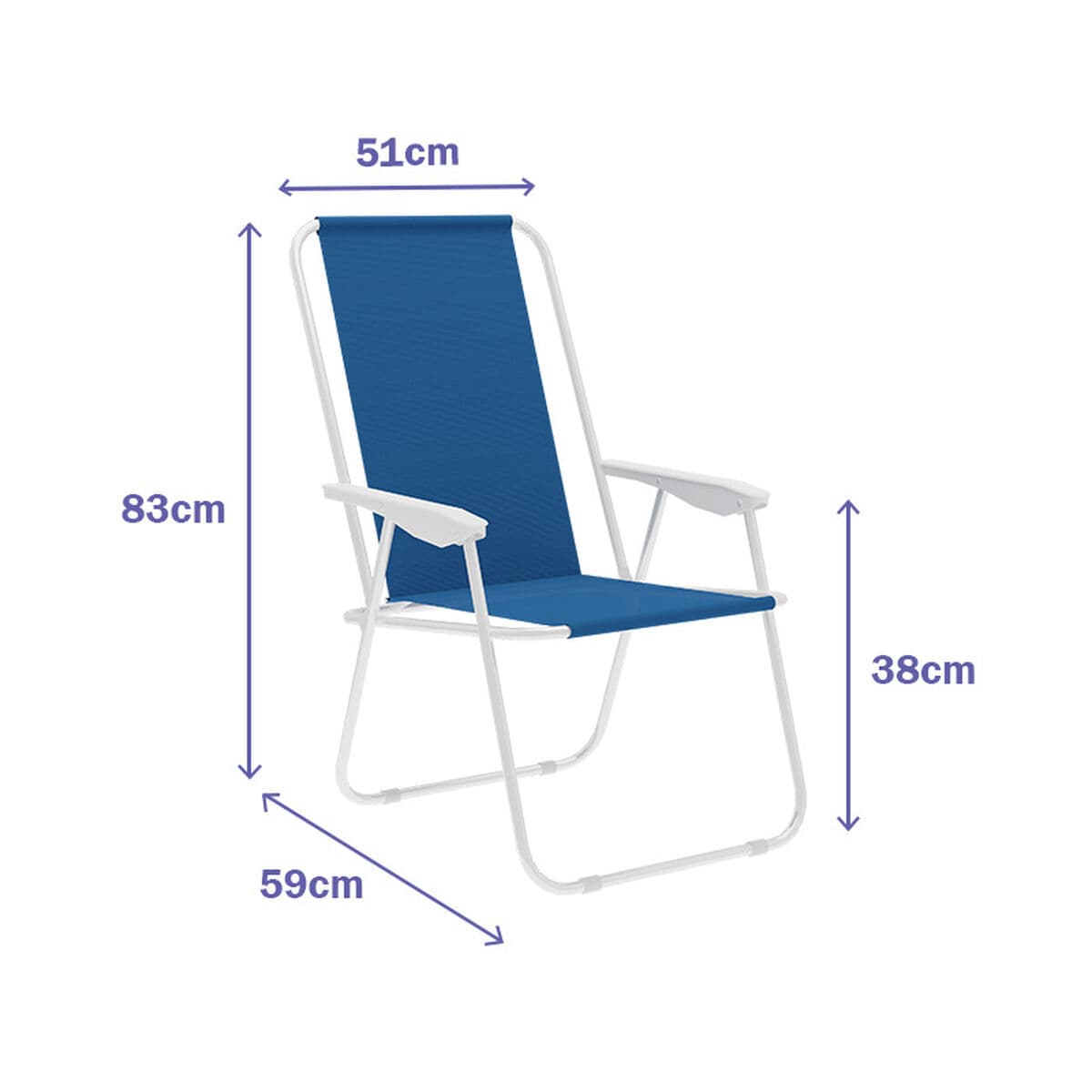 Marbueno Klappstuhl Stahl Sortiert Strand und Pool 59X51X83 cm 10170 - Thumbnail 5