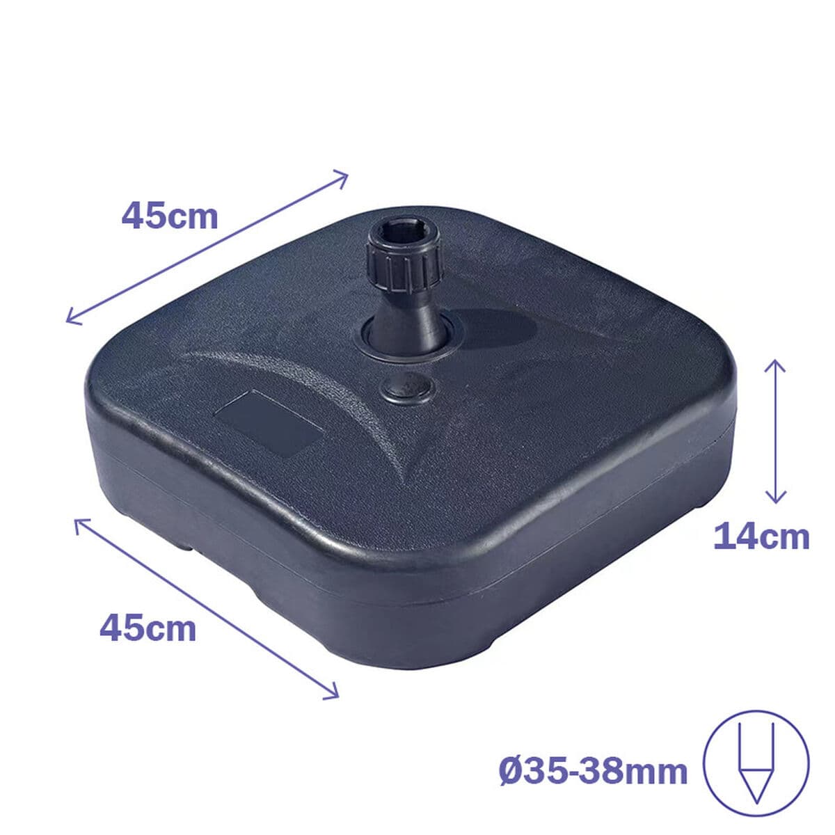 Marbueno Boden Sonnenschirm Kunststoff 20L Garten, Pool und Terrasse 10304 - Thumbnail 2