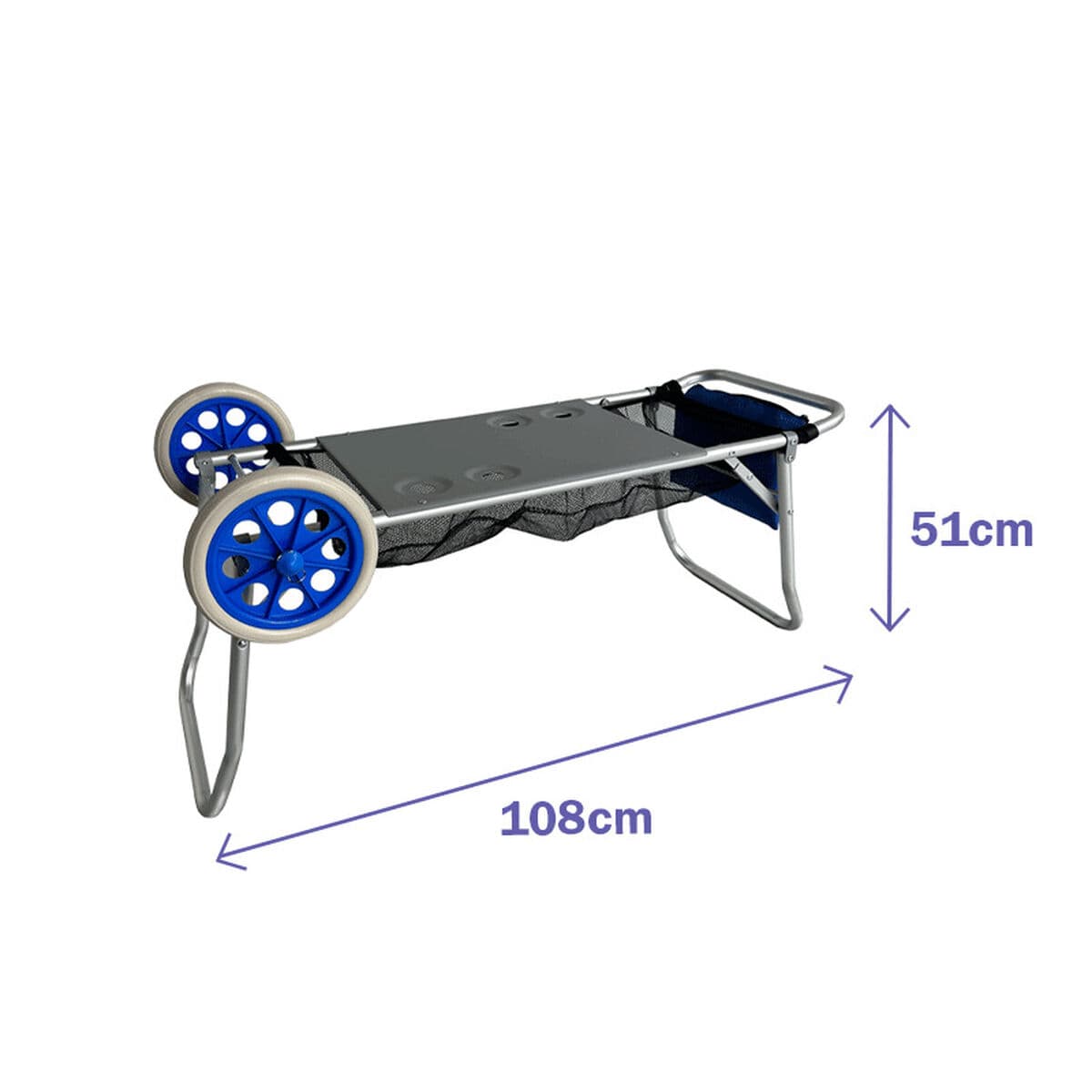 Marbueno Klapptisch mit Stuhlhalterung Aluminium Cabrio Camping & Strand 108X51X51 cm 10361 - Thumbnail 4