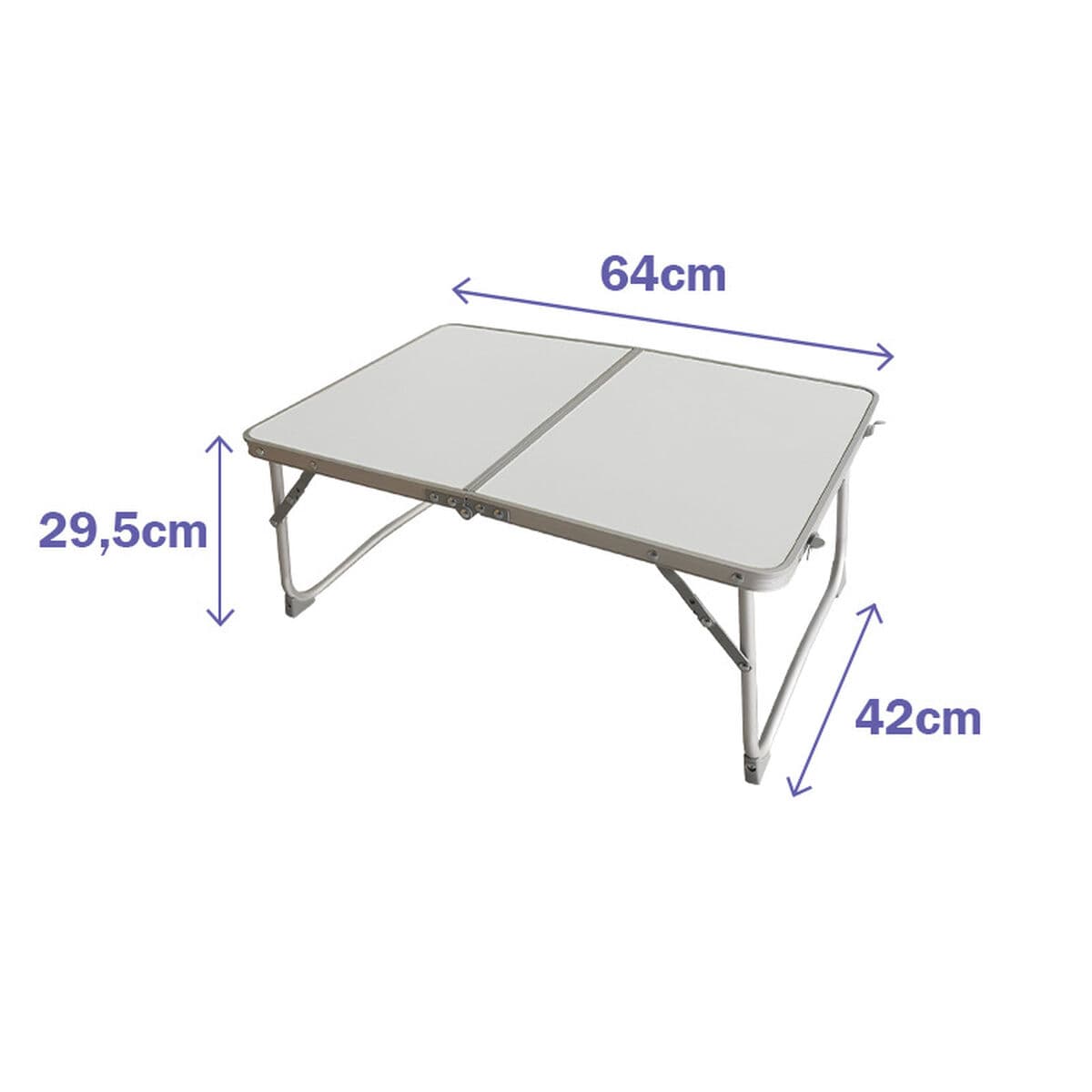 Marbueno Klappbarer Aluminiumtisch D13 Campen und Strand 64X42X29,5 cm 10440 - Thumbnail 4