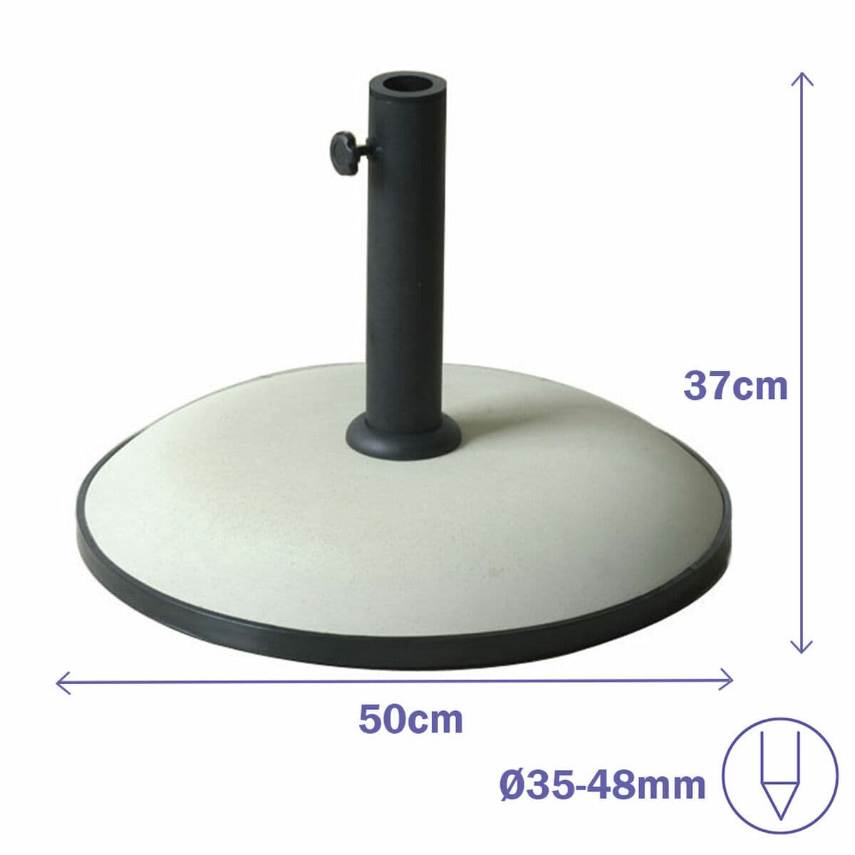 Marbueno Basis Sonnenschirm Beton 50x37 cm 25KG Weiß Garten, Pool, Terrasse 10453 - Thumbnail 2