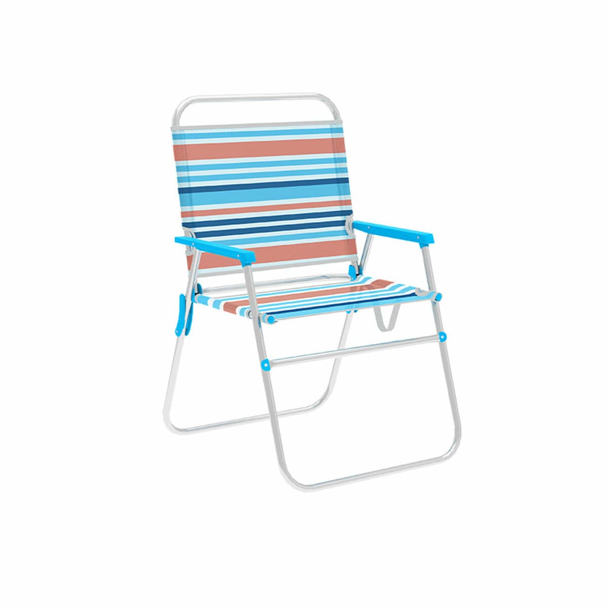 Marbueno Klappstuhl Aluminium Orange und Blau Streifen Strand Pool 52X56X80 cm 10462