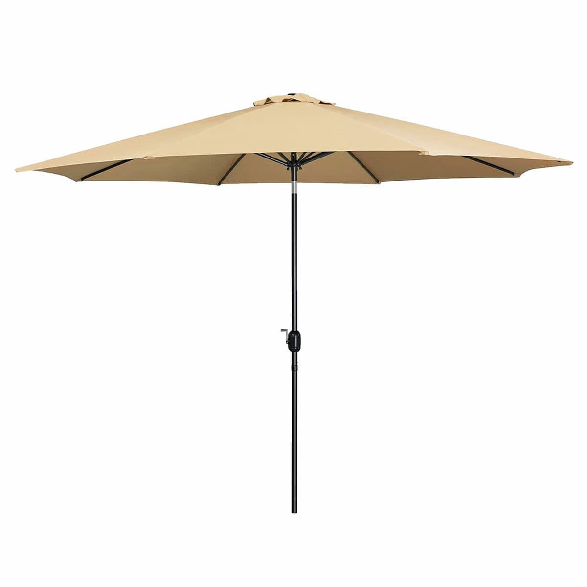 Marbueno Sonnenschirm Stahl 8 Streben D300 cm Polyester Braun Garten, Pool, Terrasse