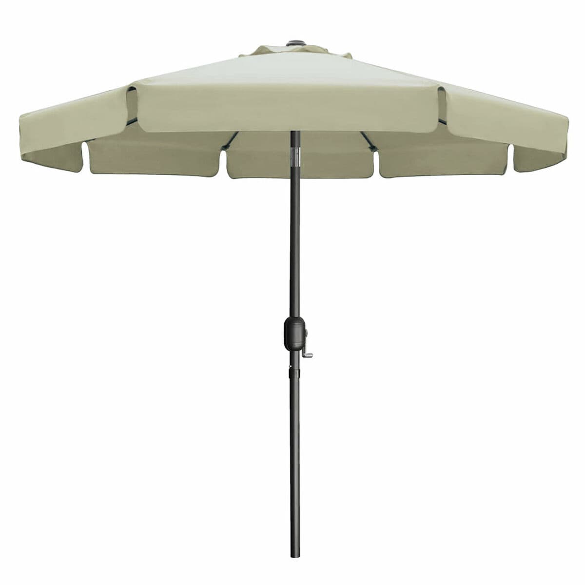 Marbueno Sonnenschirm Stahl 8 Stangen D270 cm Polyester Beige Garten, Pool, Terrasse