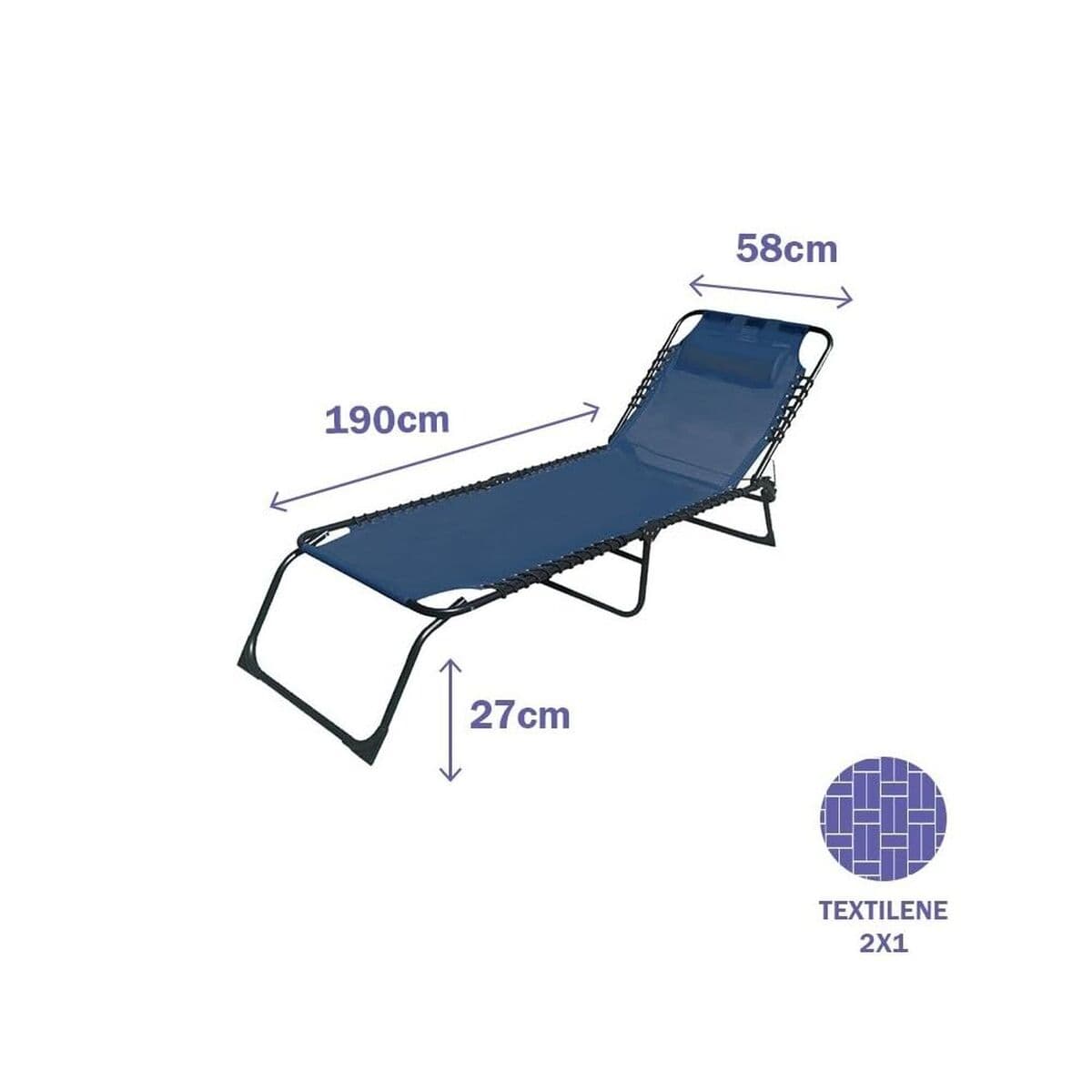 Solseng Marbueno Blau 190 x 27 x 58 cm - Thumbnail 2