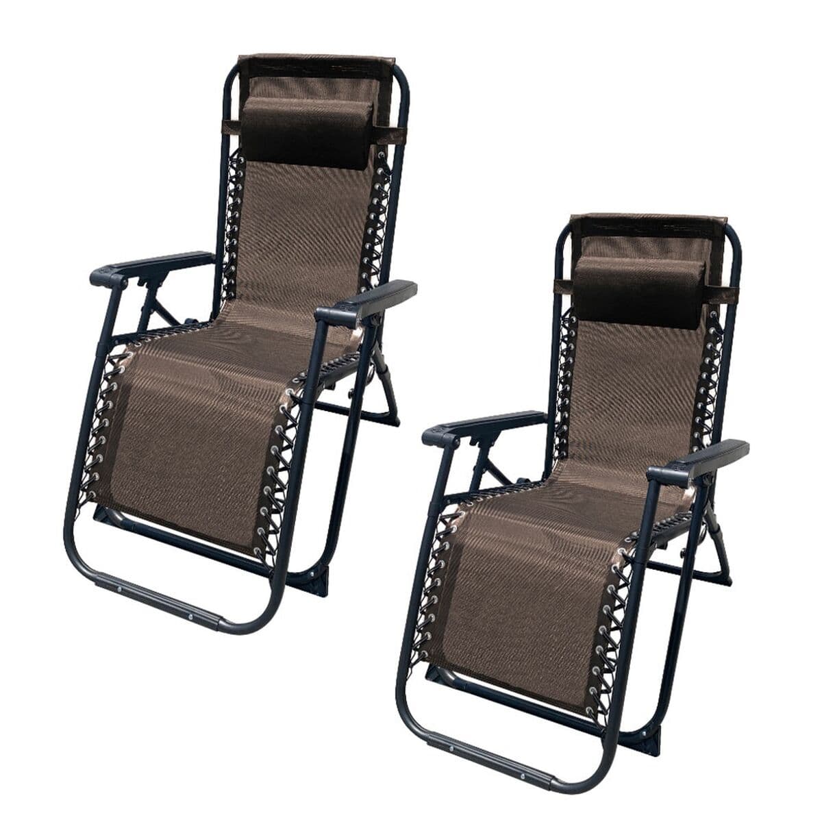 Klappbarer Camping-Liegestuhl Marbueno Braun 90 x 108 x 66 cm