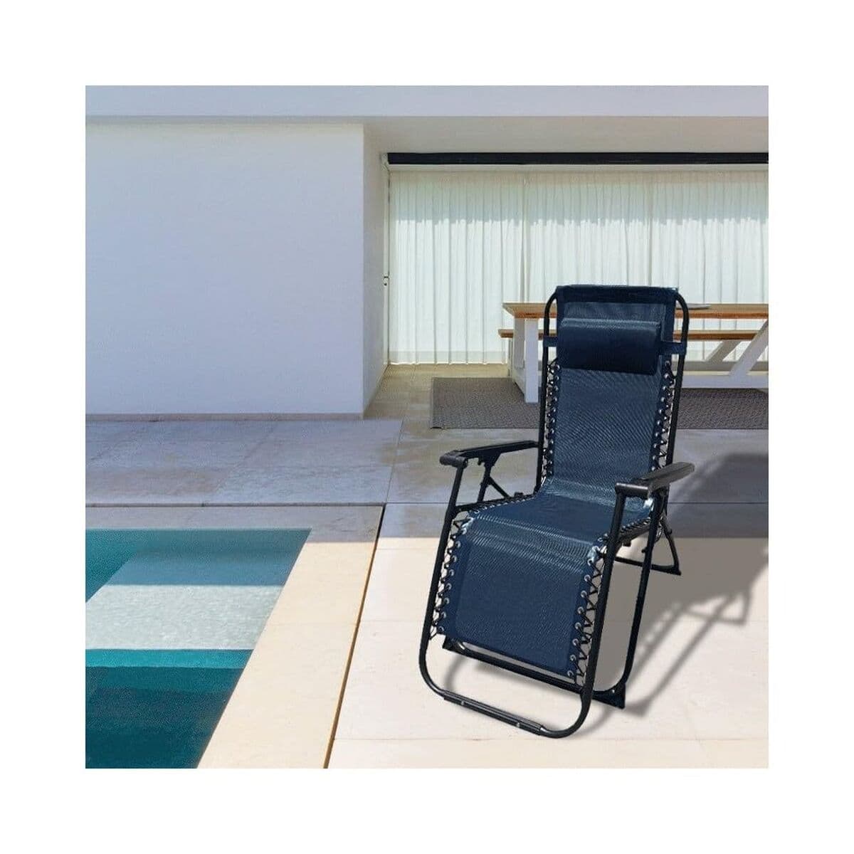 Gepolsterte Campingstuhl Marbueno 90 x 108 x 66 cm Blau