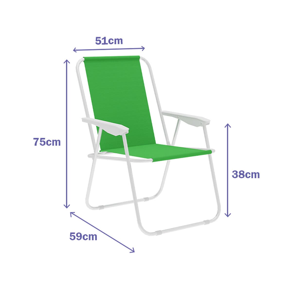 Gepolsterte Campingstuhl Marbueno grün 59 x 75 x 51 cm - Thumbnail 2
