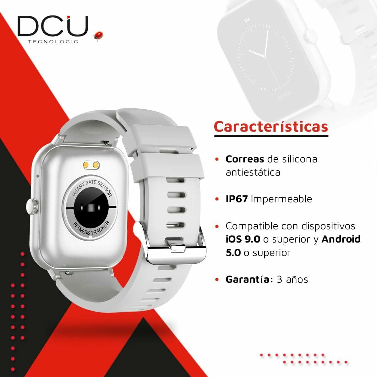 Smartwatch DCU CURVED GLASS PRO 1,83" Grau - Thumbnail 3