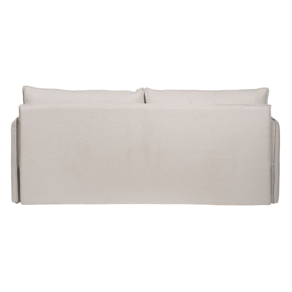 Sofa Beige Polyester Leinen 210 x 93 x 95 cm - Thumbnail 4